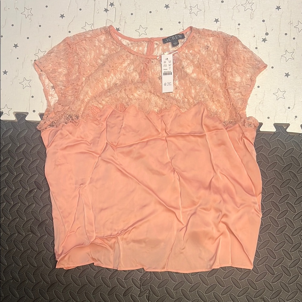 J. Crew Women's Lace Top - Pink